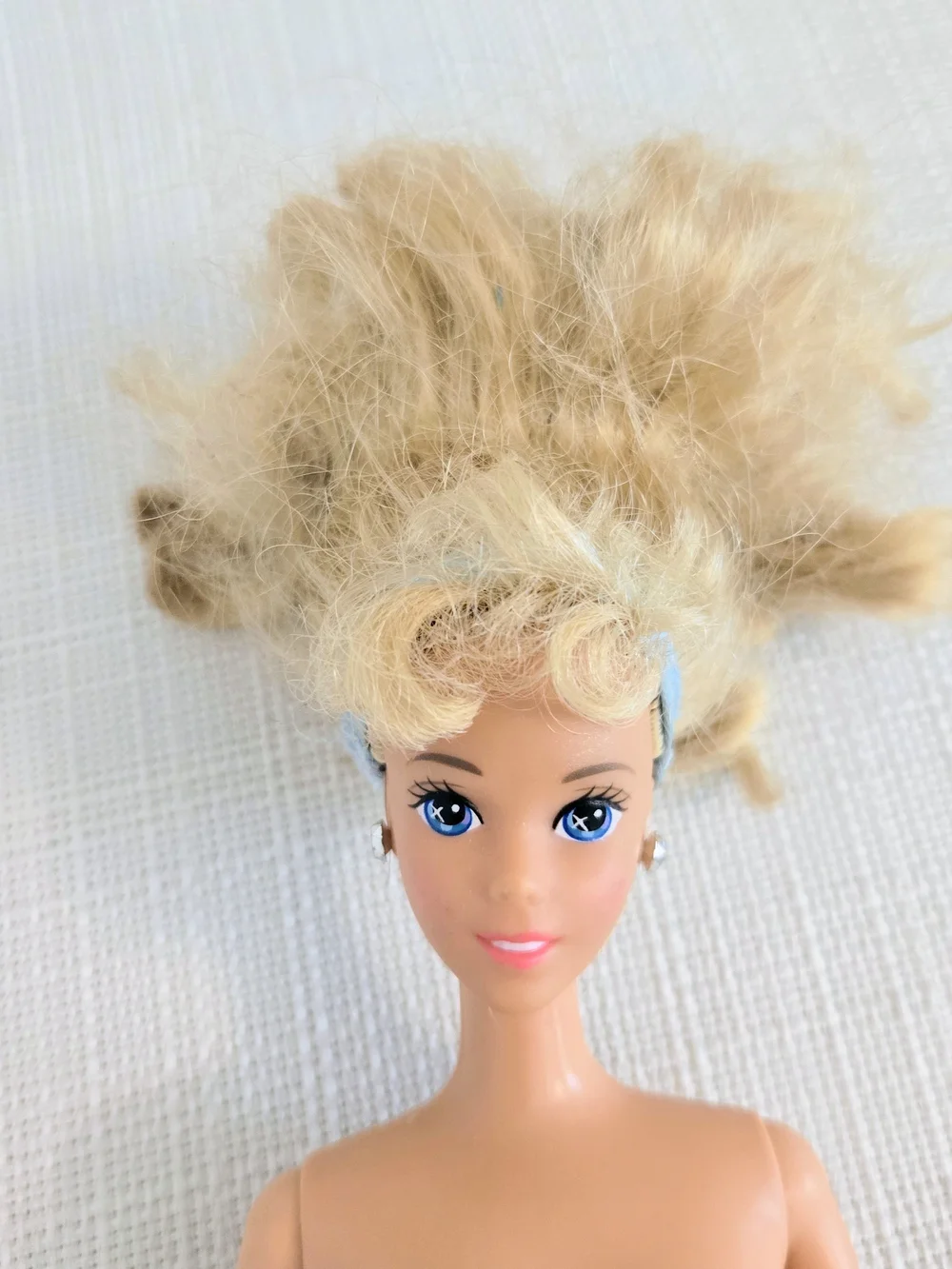 Vtg Mattel Disney Barbie Twist Bendable Legs 1955 Blonde Hair Earrings